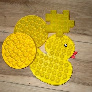 4 Piece Bundle Yellow Pop It Fidgets
